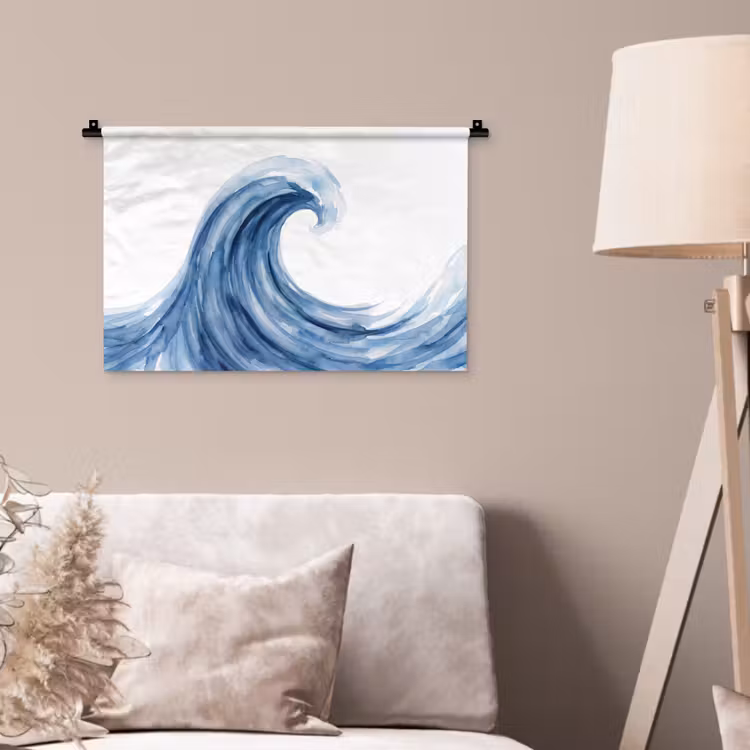 Wandkleed - Water - Beweging - Natuur - Modern - Blauw — 2