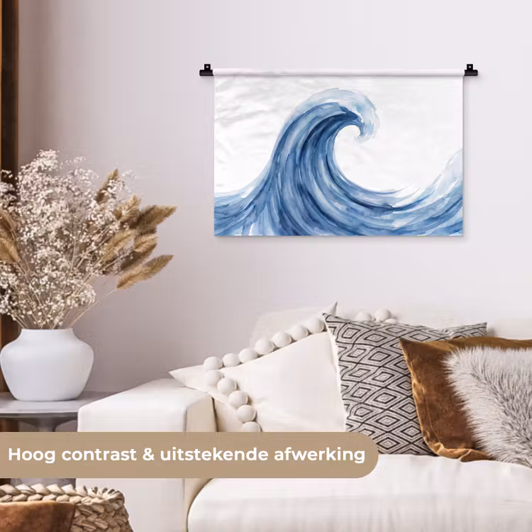 Wandkleed - Water - Beweging - Natuur - Modern - Blauw — 4