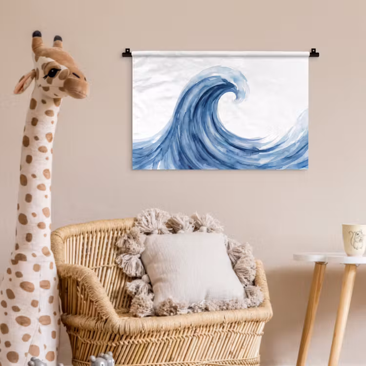 Wandkleed - Water - Beweging - Natuur - Modern - Blauw — 5