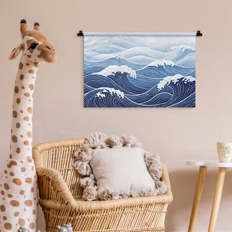 Wandkleed - Water - Mozaïek - Landschap - Modern - Blauw — 5