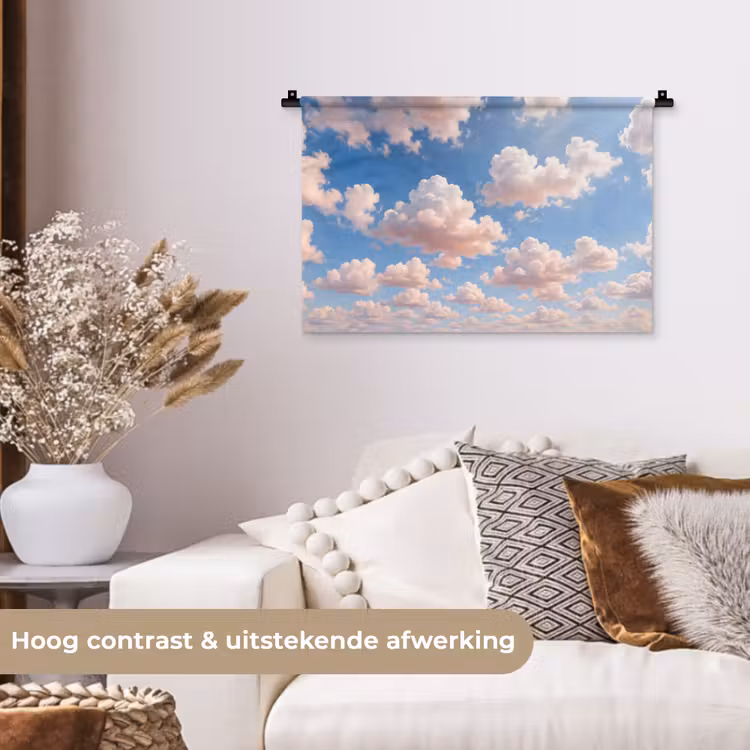 Wandkleed - Wolken - Hemel - Natuur - Licht - Blauw — 4