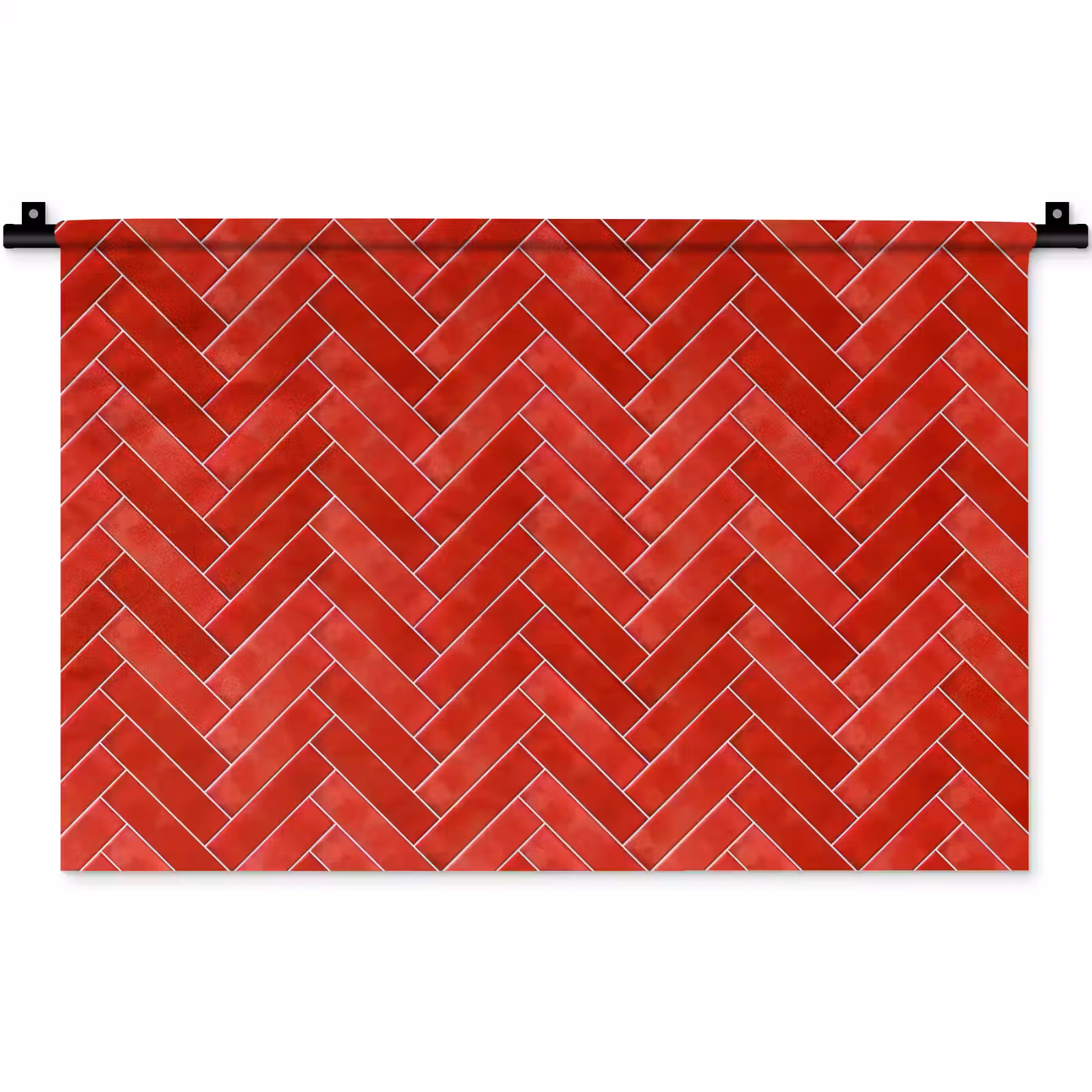 Wandkleed - Visgraat - Tegel - Rood — 1