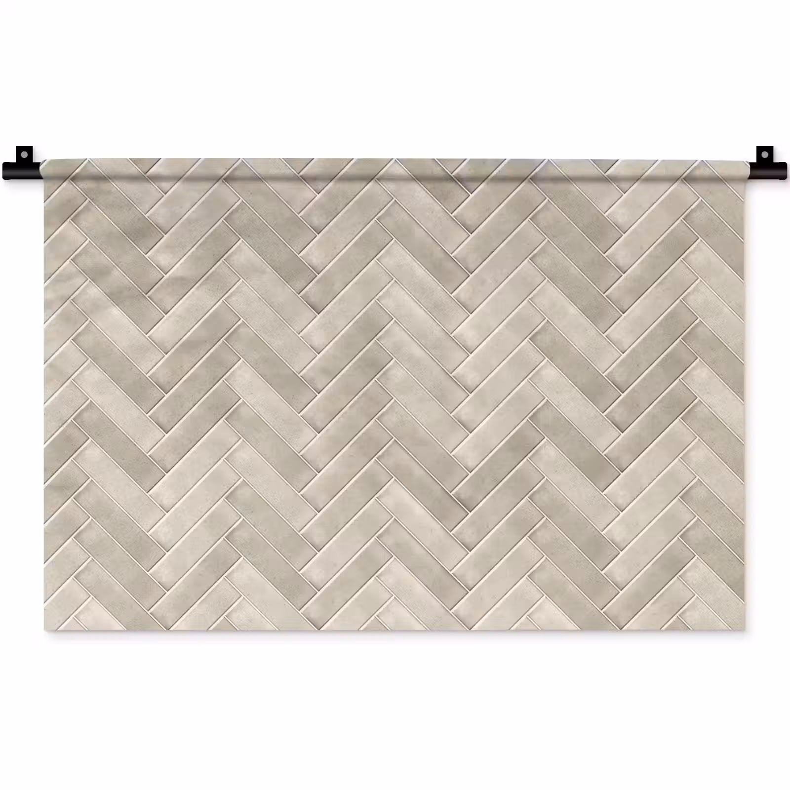 Wandkleed - Visgraat - Wandtegel - Beige — 1