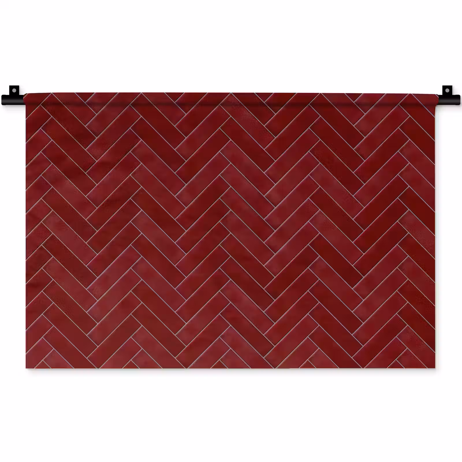 Wandkleed - Visgraat - Wandtegel - Bordeaux - Rood — 1