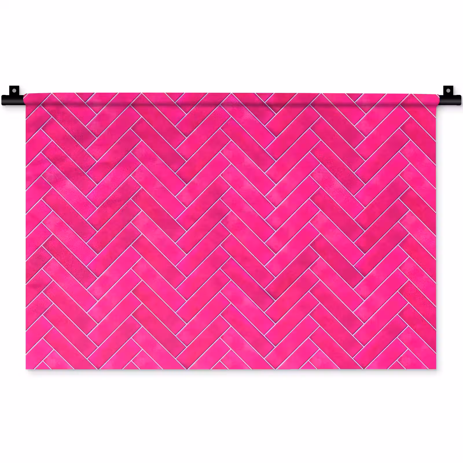 Wandkleed - Visgraat - Wandtegel - Fuchsia - Roze — 1