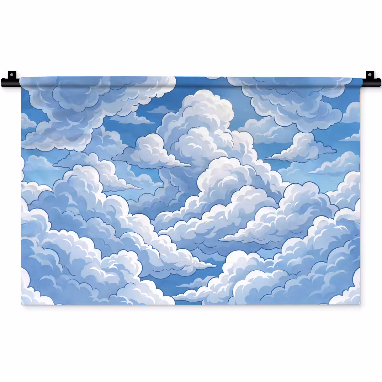 Wandkleed - Wolken - Hemel - Abstract - Wit — 1