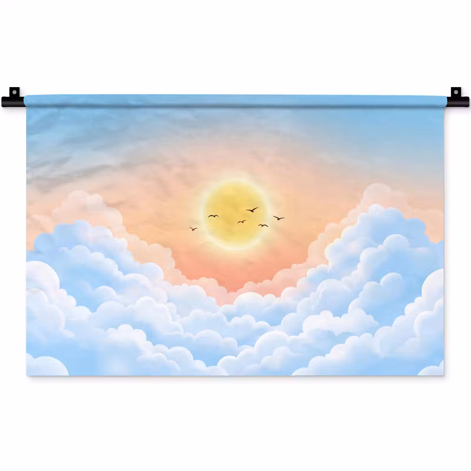 Wandkleed - Zon - Vogels - Lucht - Natuur - Geel — 1