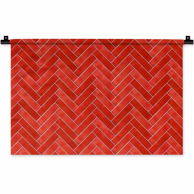 Wandkleed - Visgraat - Tegel - Rood — 1