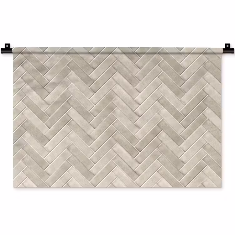 Wandkleed - Visgraat - Wandtegel - Beige — 1