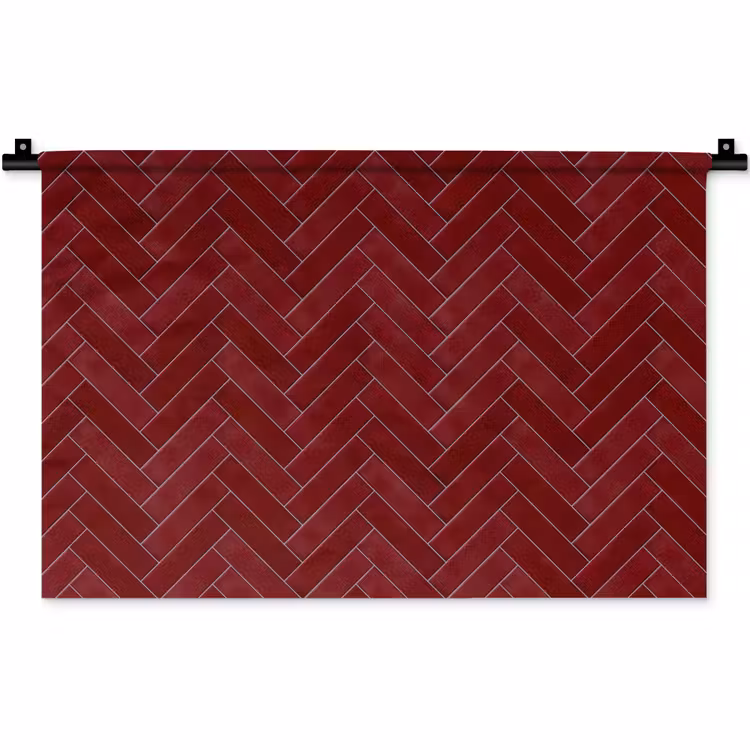 Wandkleed - Visgraat - Wandtegel - Bordeaux - Rood — 1