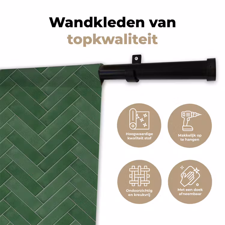 Wandkleed - Visgraat - Wandtegel - Bosgroen — 3