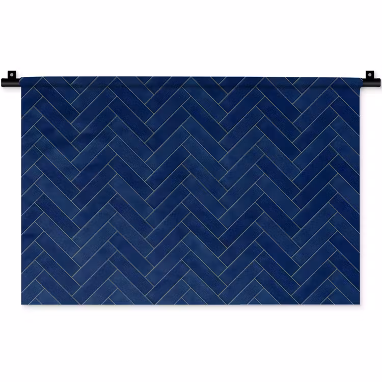 Wandkleed - Visgraat - Wandtegel - Donkerblauw - Navy Blue — 1