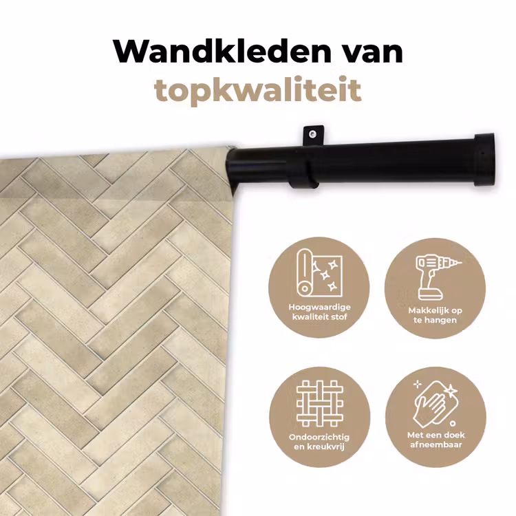 Wandkleed - Visgraat - Wandtegel - Licht Beige — 3