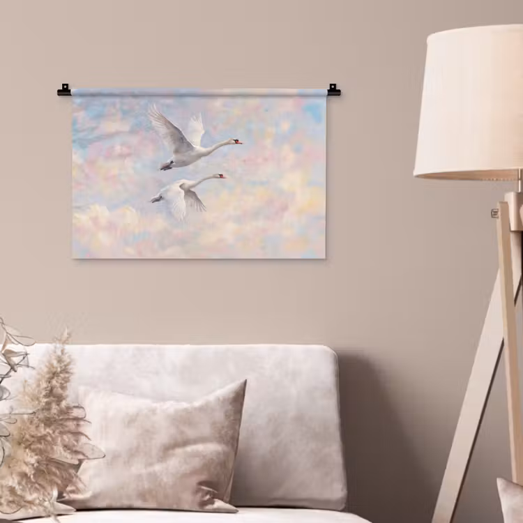Wandkleed - Vogel - Vliegend - Lucht - Modern - Pastel — 2