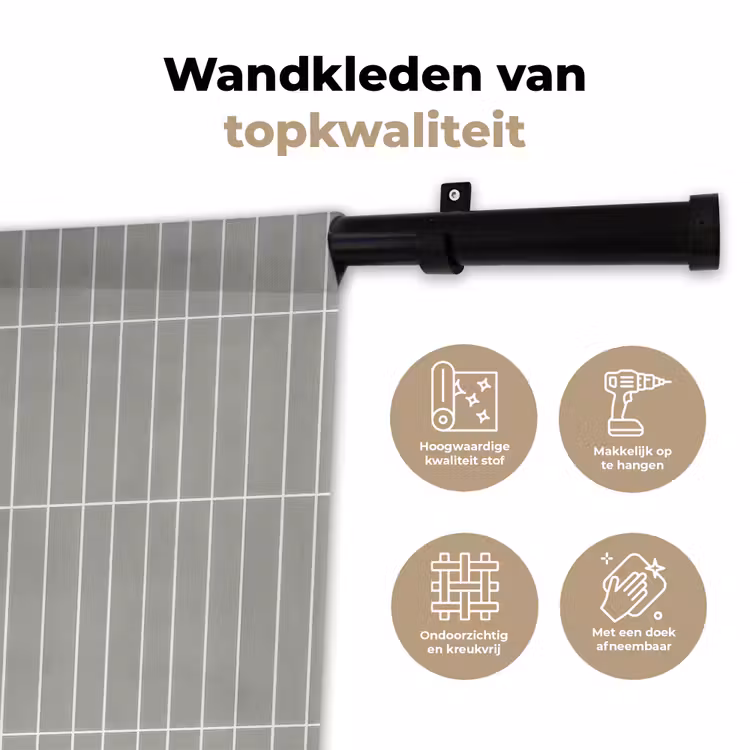 Wandkleed - Wandtegel - Verticaal - Lichtgrijs — 3
