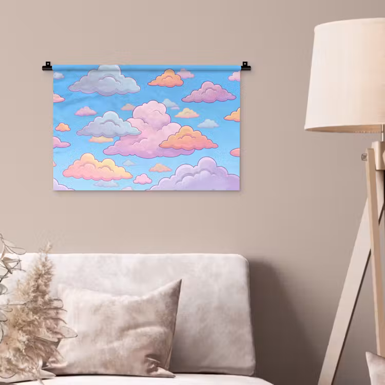 Wandkleed - Wolk - Lucht - Natuur - Illustratie - Pastel — 2