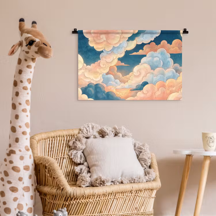 Wandkleed - Wolk - Lucht - Natuur - Illustratief - Oranje — 5