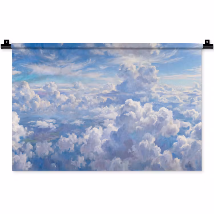 Wandkleed - Wolken - Lucht - Natuur - Abstract - Blauw — 1