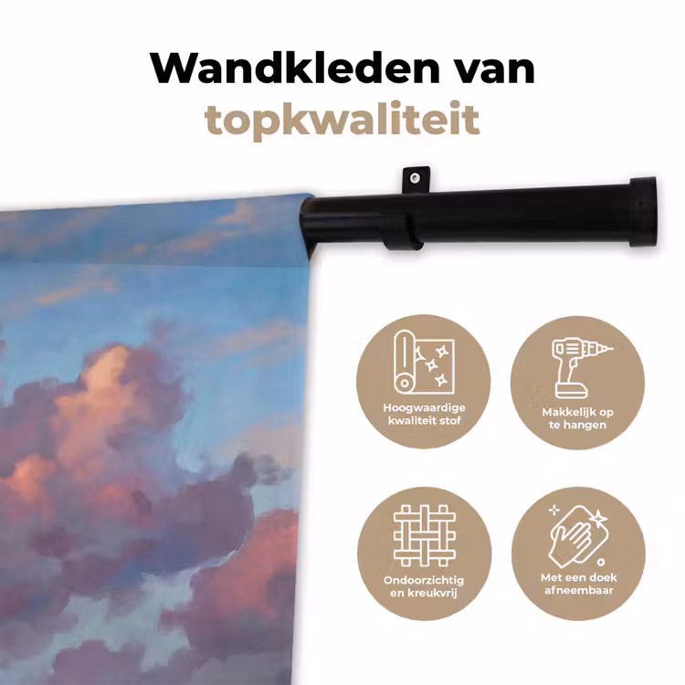 Wandkleed - Wolken - Lucht - Natuur - Abstract - Kleurrijk — 3