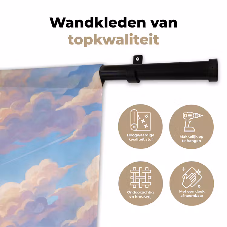 Wandkleed - Wolken - Lucht - Natuur - Blauw — 3
