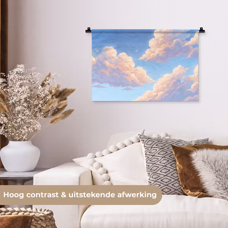 Wandkleed - Wolken - Lucht - Natuur - Blauw — 4