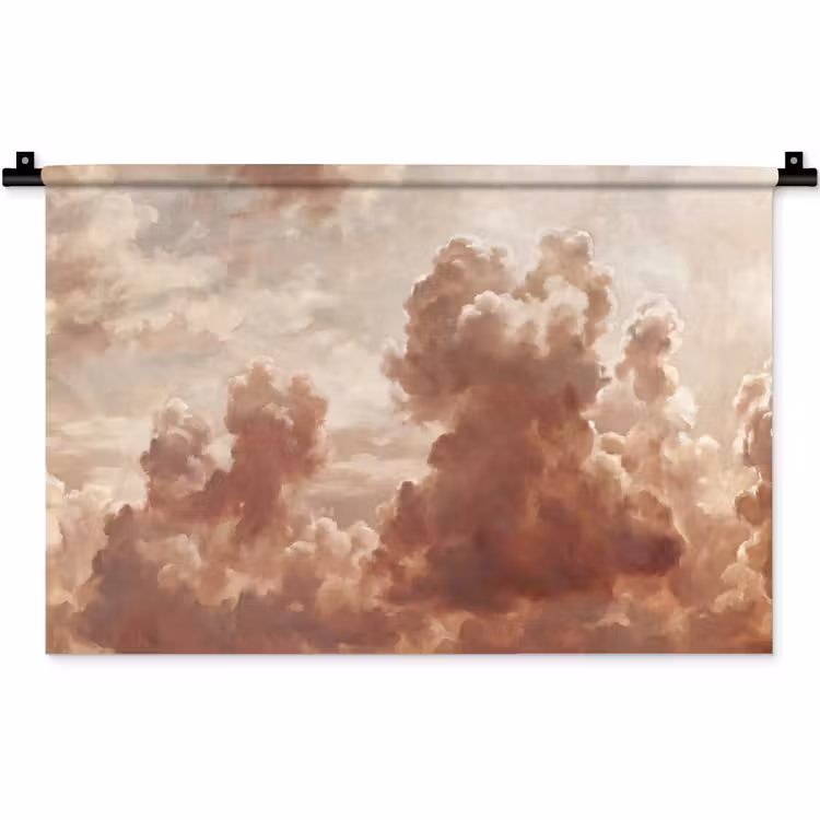 Wandkleed - Wolken - Lucht - Natuur - Modern - Bruin — 1