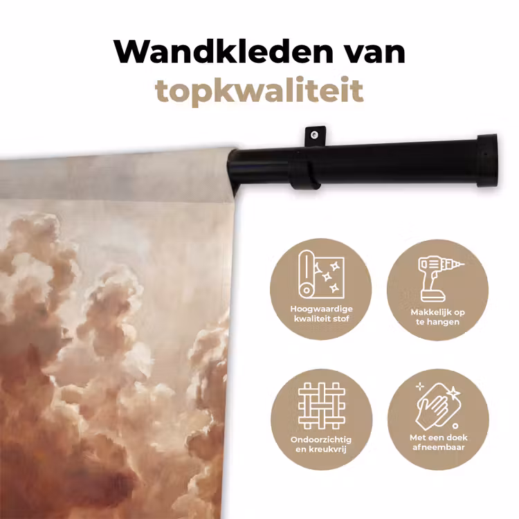 Wandkleed - Wolken - Lucht - Natuur - Modern - Bruin — 3