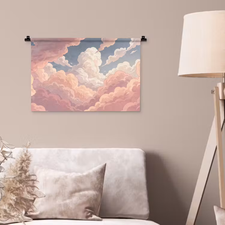 Wandkleed - Wolken - Lucht - Natuur - Pastel - Roze — 2