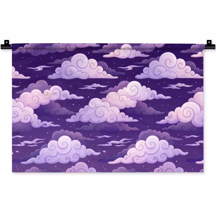 Wandkleed - Wolken - Nacht - Natuur - Abstract - Paars — 1