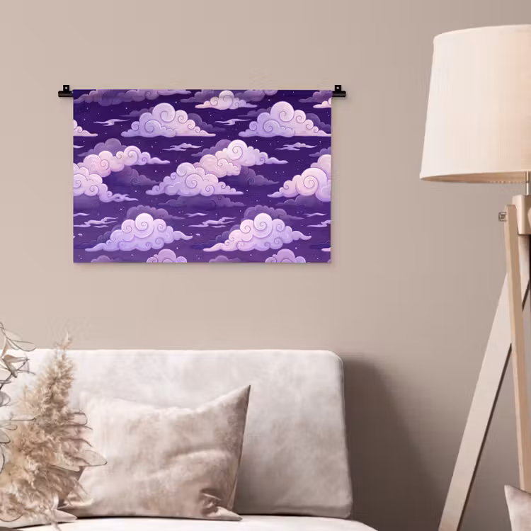 Wandkleed - Wolken - Nacht - Natuur - Abstract - Paars — 2