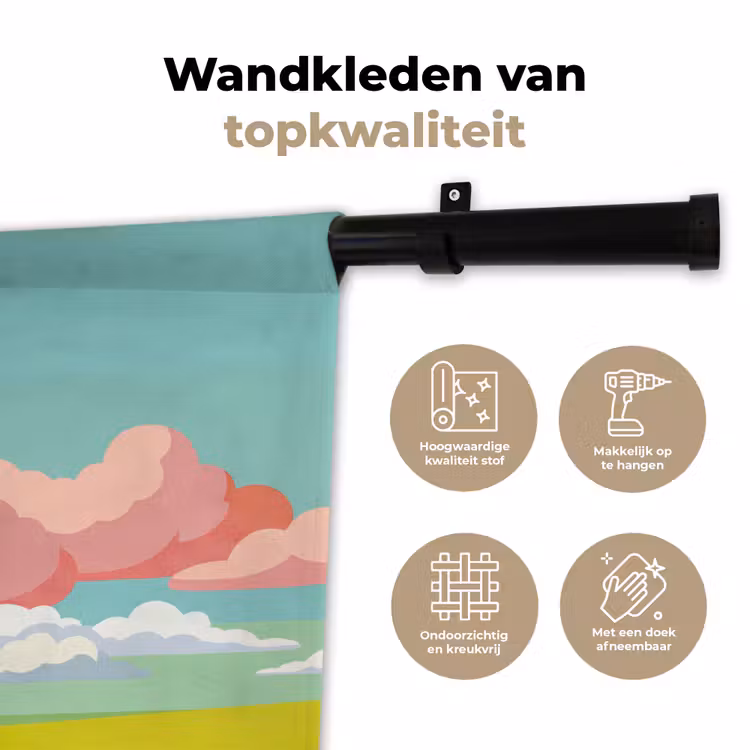 Wandkleed - Wolken - Roze - Natuur - Modern - Pastel — 3