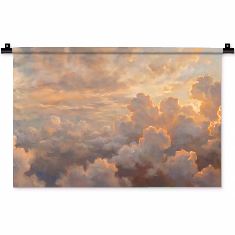 Wandkleed - Wolken - Zonsondergang - Natuur - Abstract - Goud — 1