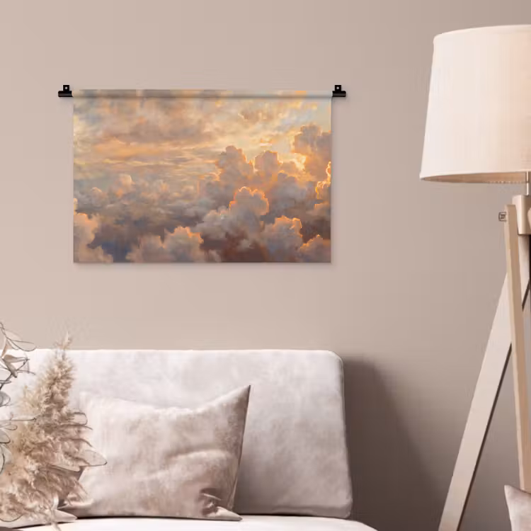 Wandkleed - Wolken - Zonsondergang - Natuur - Abstract - Goud — 2