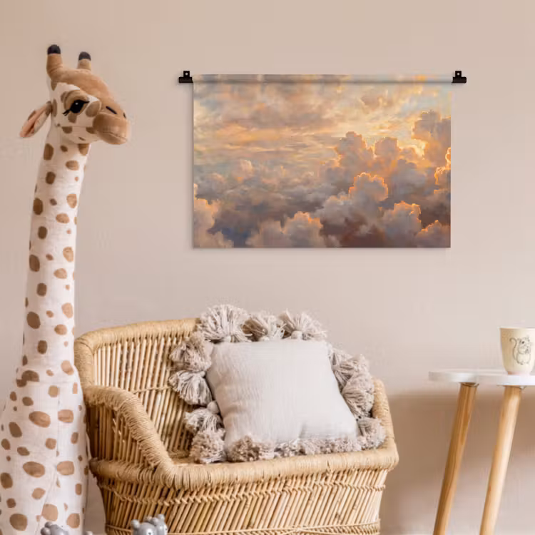 Wandkleed - Wolken - Zonsondergang - Natuur - Abstract - Goud — 5