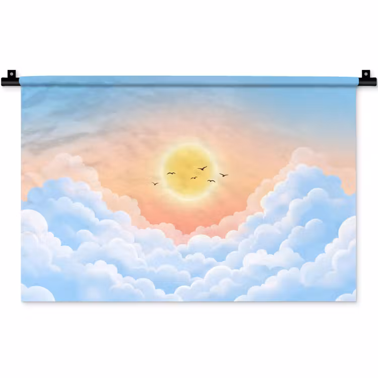 Wandkleed - Zon - Vogels - Lucht - Natuur - Geel — 1