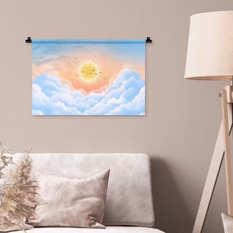 Wandkleed - Zon - Vogels - Lucht - Natuur - Geel — 2