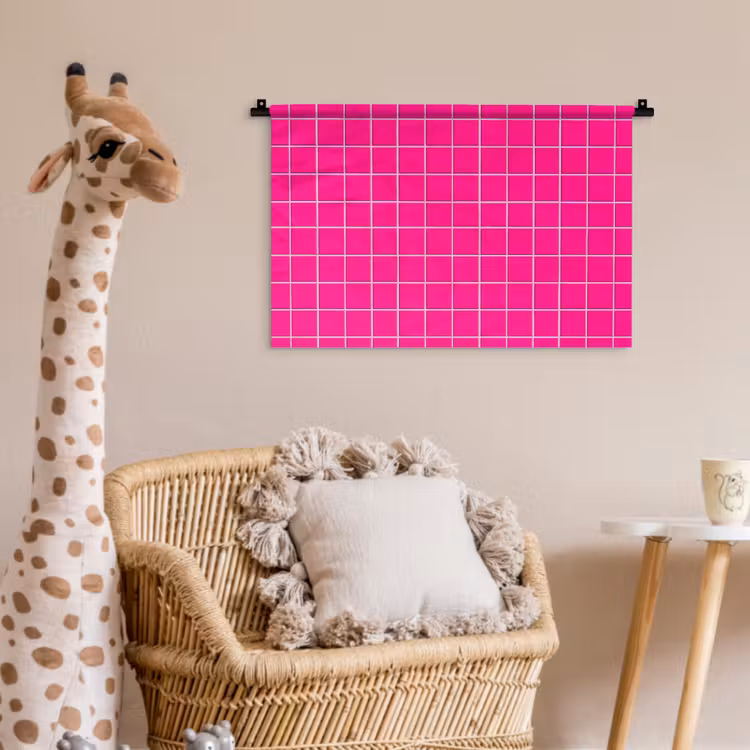 Wandkleed - Tegels - Vierkant - Fuchsia — 5