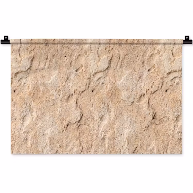 Wandkleed - Textuur - Steen - Natuur - Beige — 1