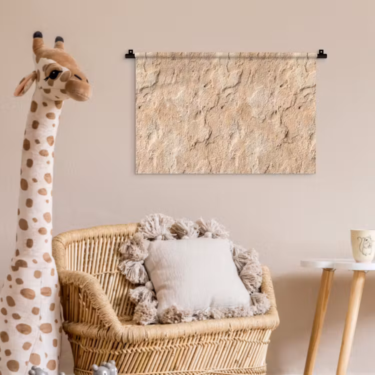 Wandkleed - Textuur - Steen - Natuur - Beige — 5