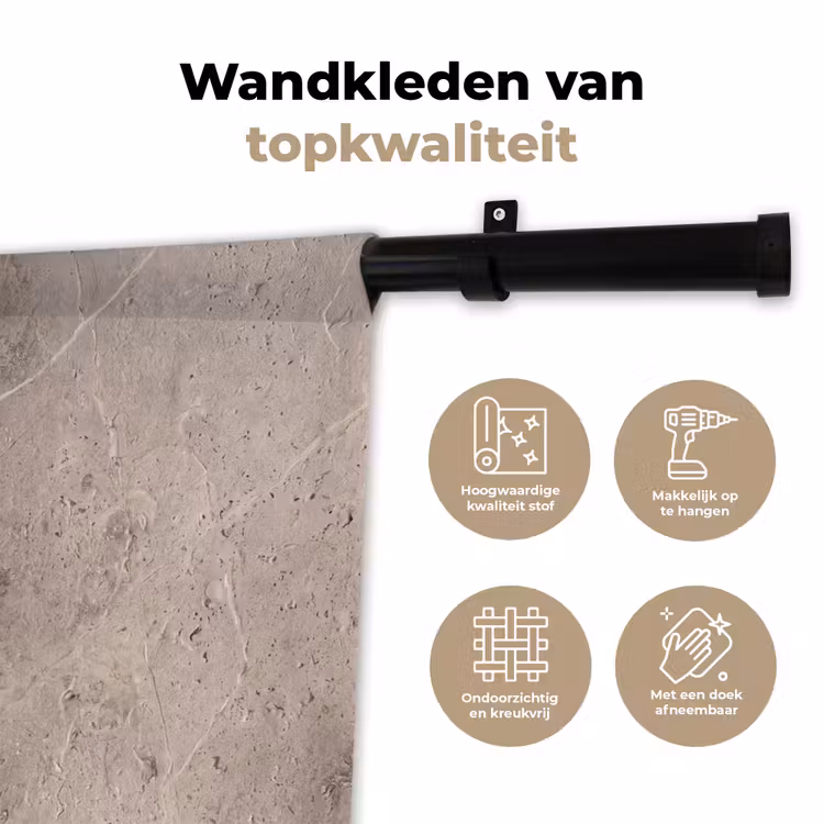 Wandkleed - Textuur - Steen - Patroon - Rustiek - Beige — 3