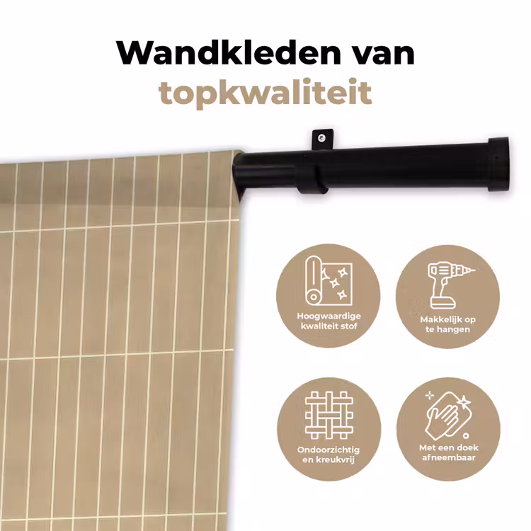 Wandkleed - Verticaal - Wandtegel - Zand - Beige — 3