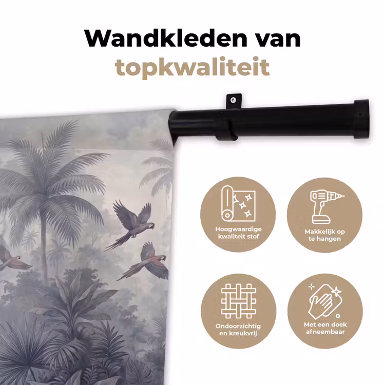 Wandkleed - Vogel - Vliegend - Jungle - Vintage - Dieren — 3