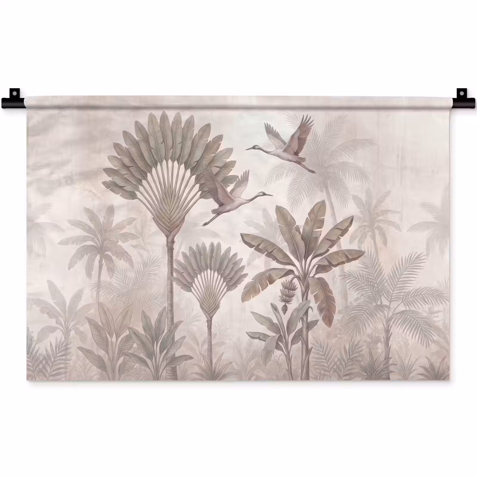 Wandkleed - Vogel - Tropisch - Jungle - Natuur - Beige — 1