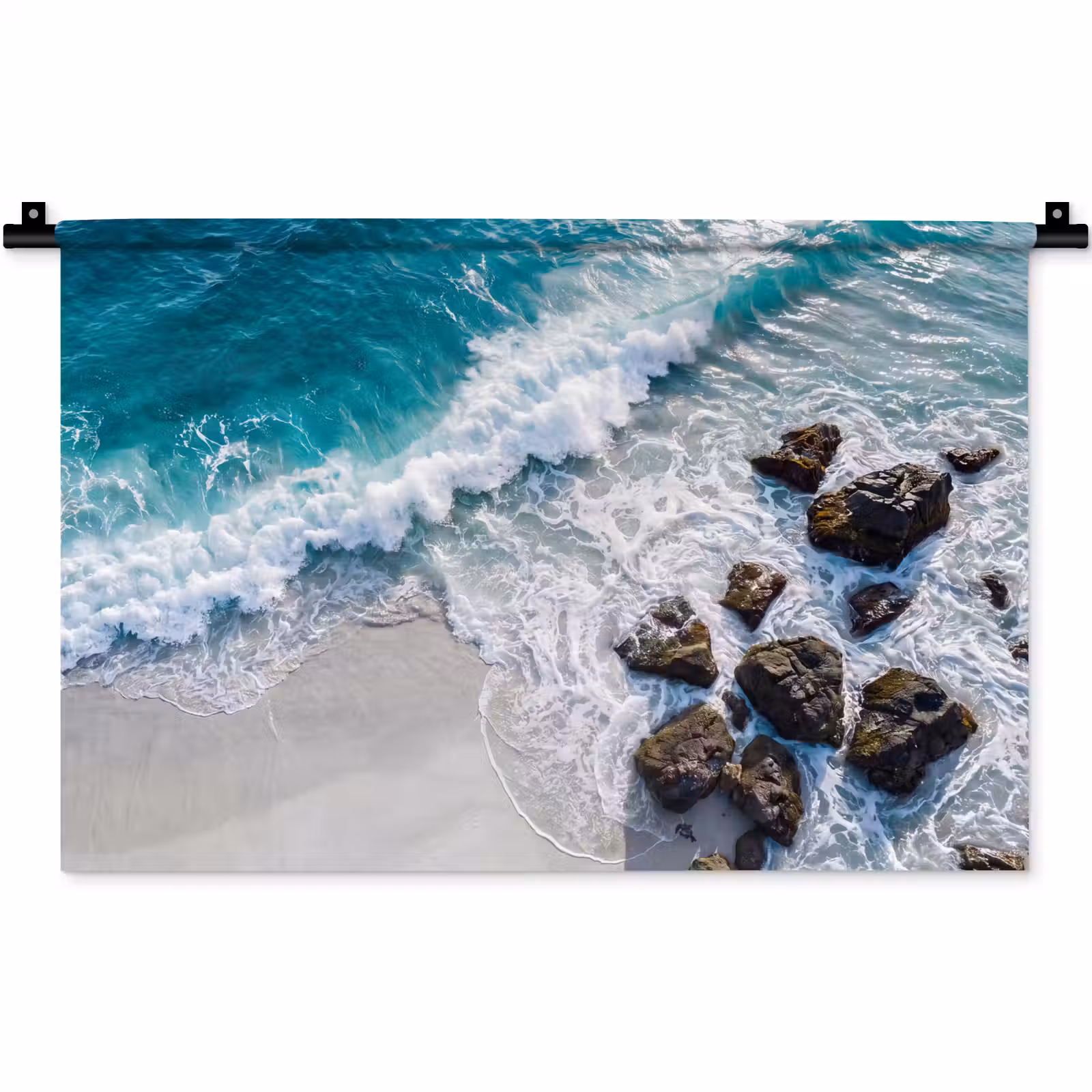 Wandkleed - Zee - Golf - Strand - Natuur - Blauw — 1