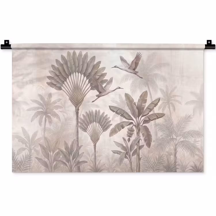 Wandkleed - Vogel - Tropisch - Jungle - Natuur - Beige — 1