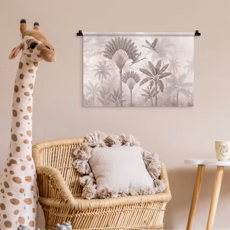 Wandkleed - Vogel - Tropisch - Jungle - Natuur - Beige — 5