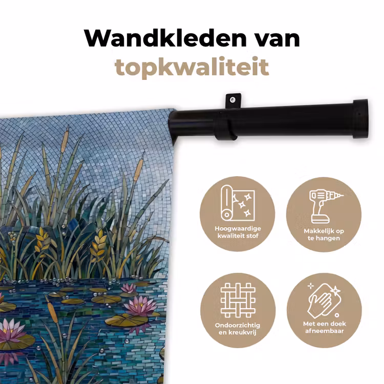 Wandkleed - Vogel - Water - Natuur - Abstract - Blauw — 3