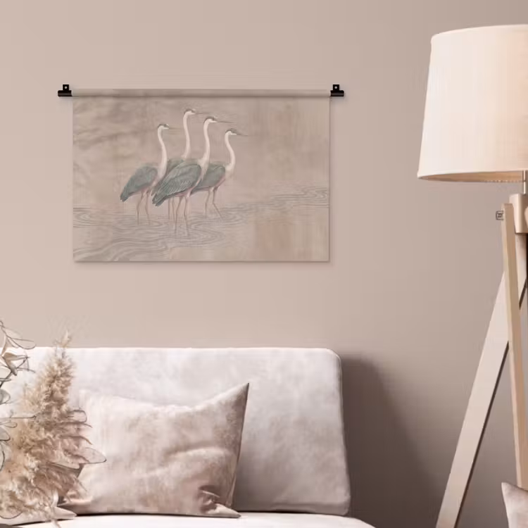 Wandkleed - Vogel - Water - Natuur - Vintage — 2