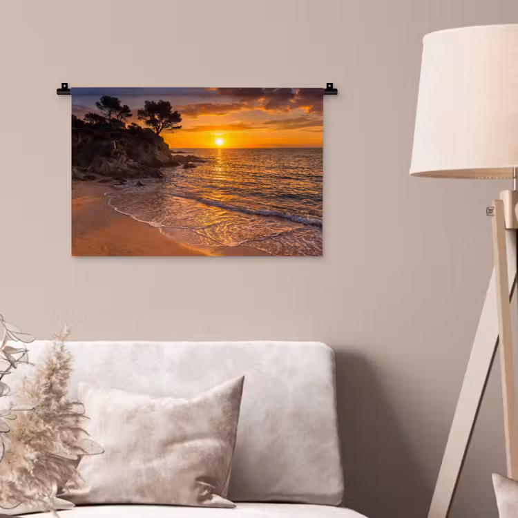 Wandkleed - Zee - Kust - Zonsondergang - Natuur - Oranje — 2