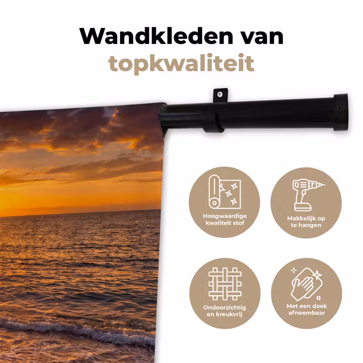 Wandkleed - Zee - Kust - Zonsondergang - Natuur - Oranje — 3